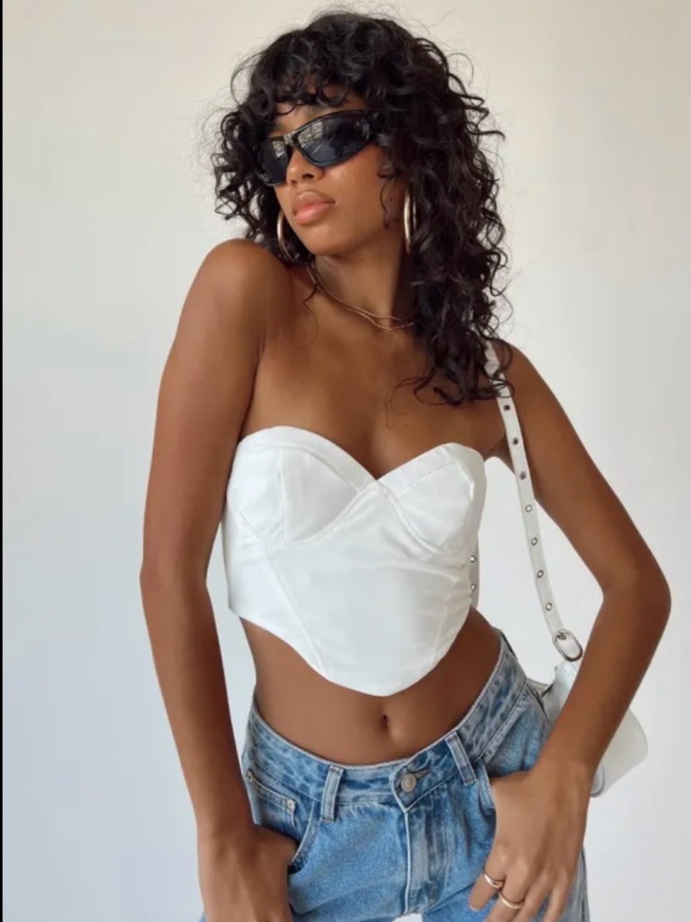 Princess Polly Ronella Top strapless White Bustier Crop Top - Women